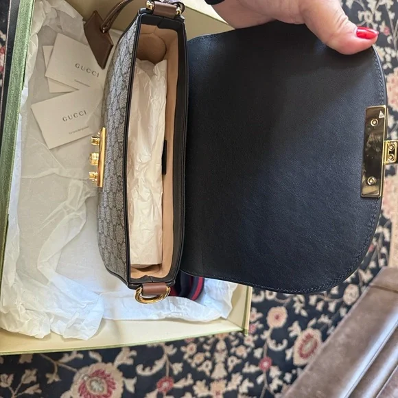 Authentic Gucci Supreme Padlock Crossbody Bag NWOT Reasonable offers welcome - Picture 7 of 14